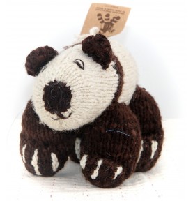 Peluche bébé panda laine fait main équitable
