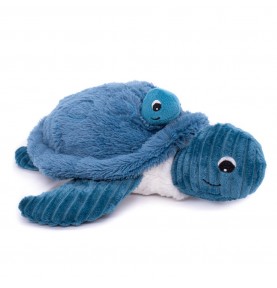 Peluche Ptipotos tortue maman bébé bleue